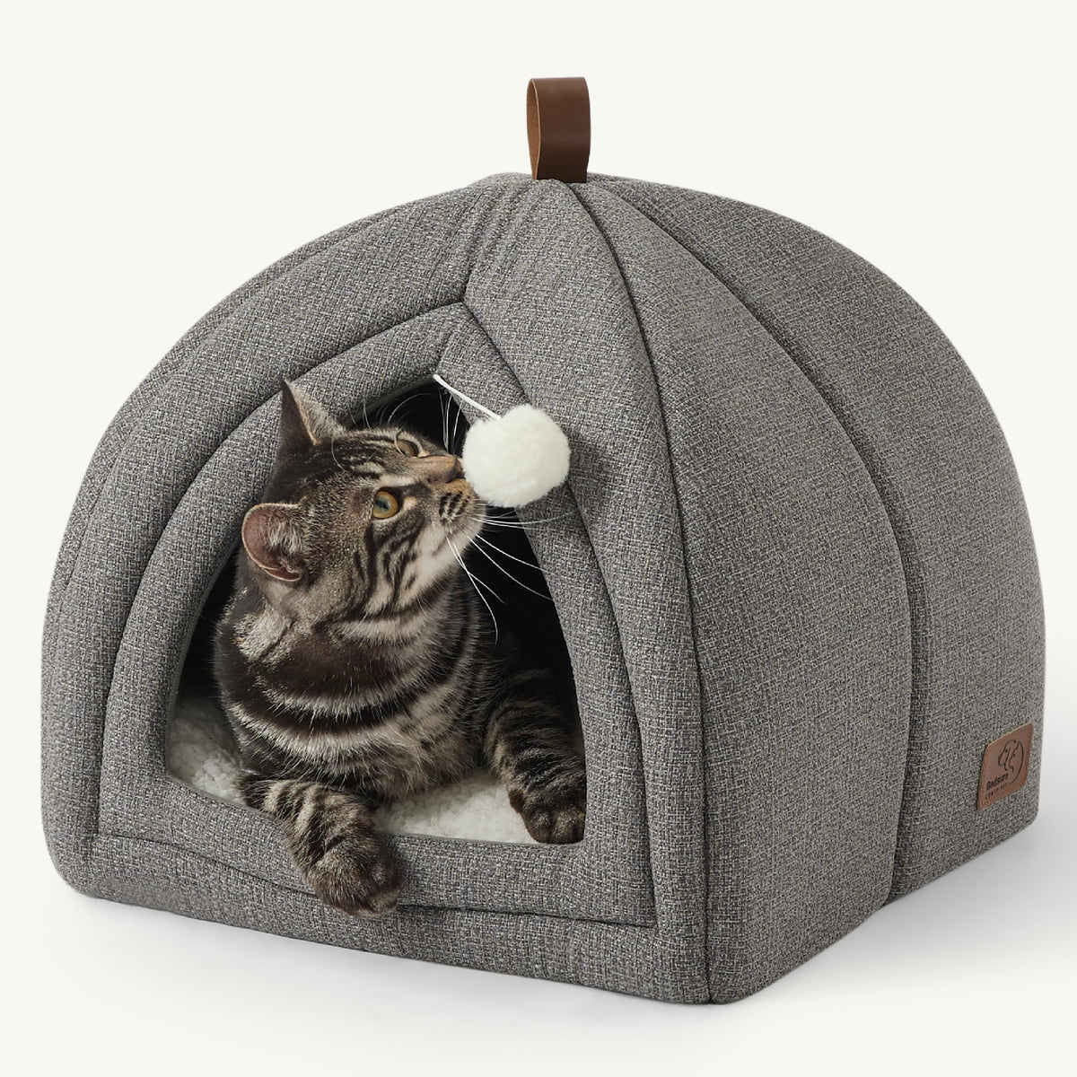 Bedsure cat bed indoor cave gray offers a cozy hideaway for kittens.