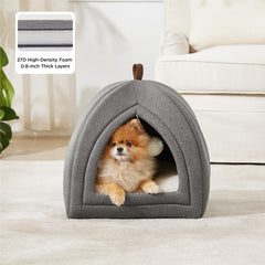 Bedsure cat bed indoor cave grey pillow removable for easy cleaning and customization.