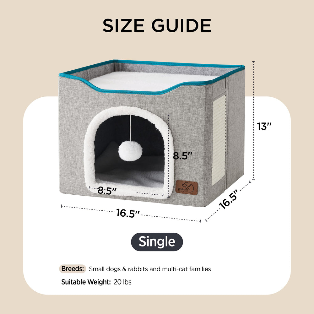 Bedsure cat bed indoor cave removable machine-washable cushion.