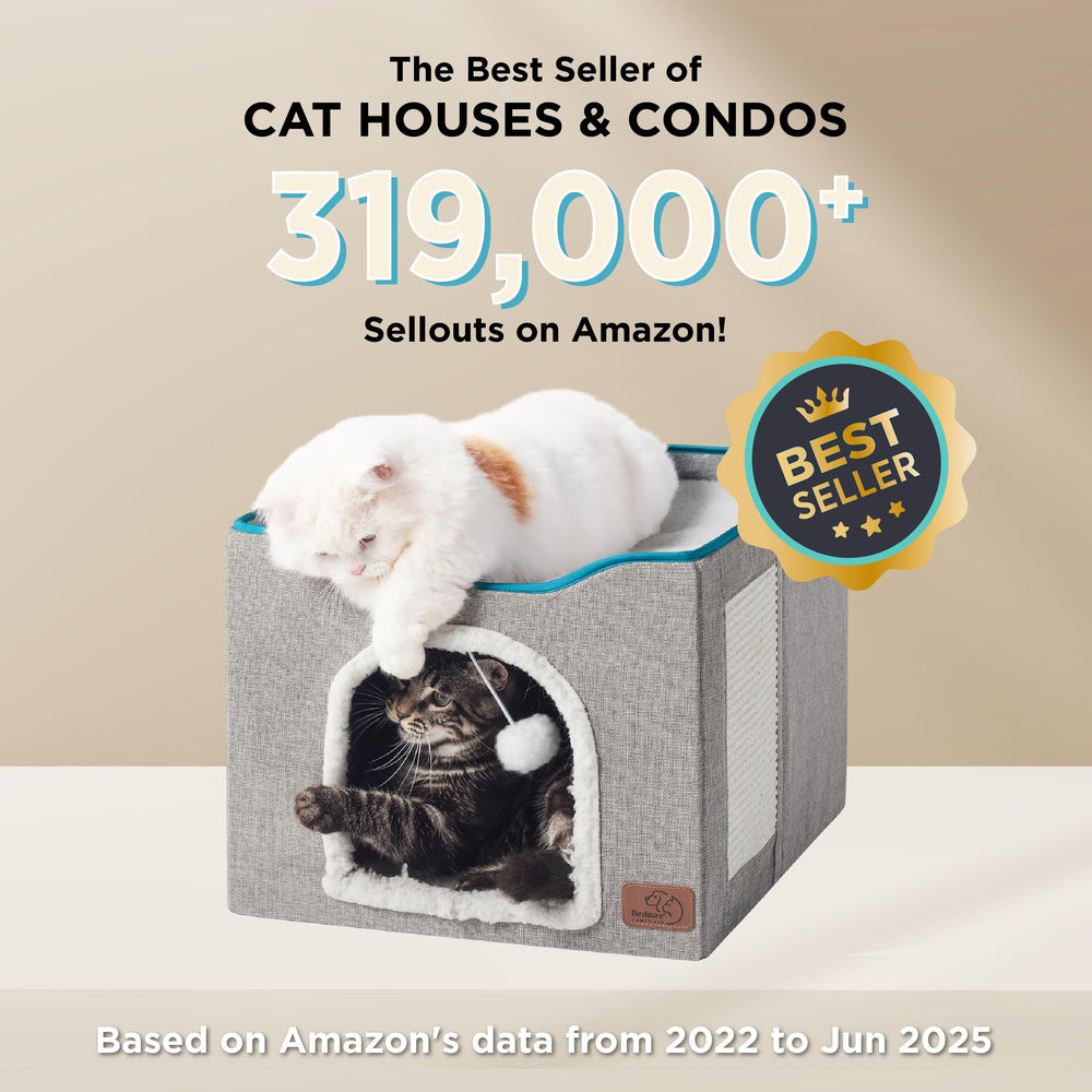 Bedsure cat bed indoor cave top platform view for window watching.