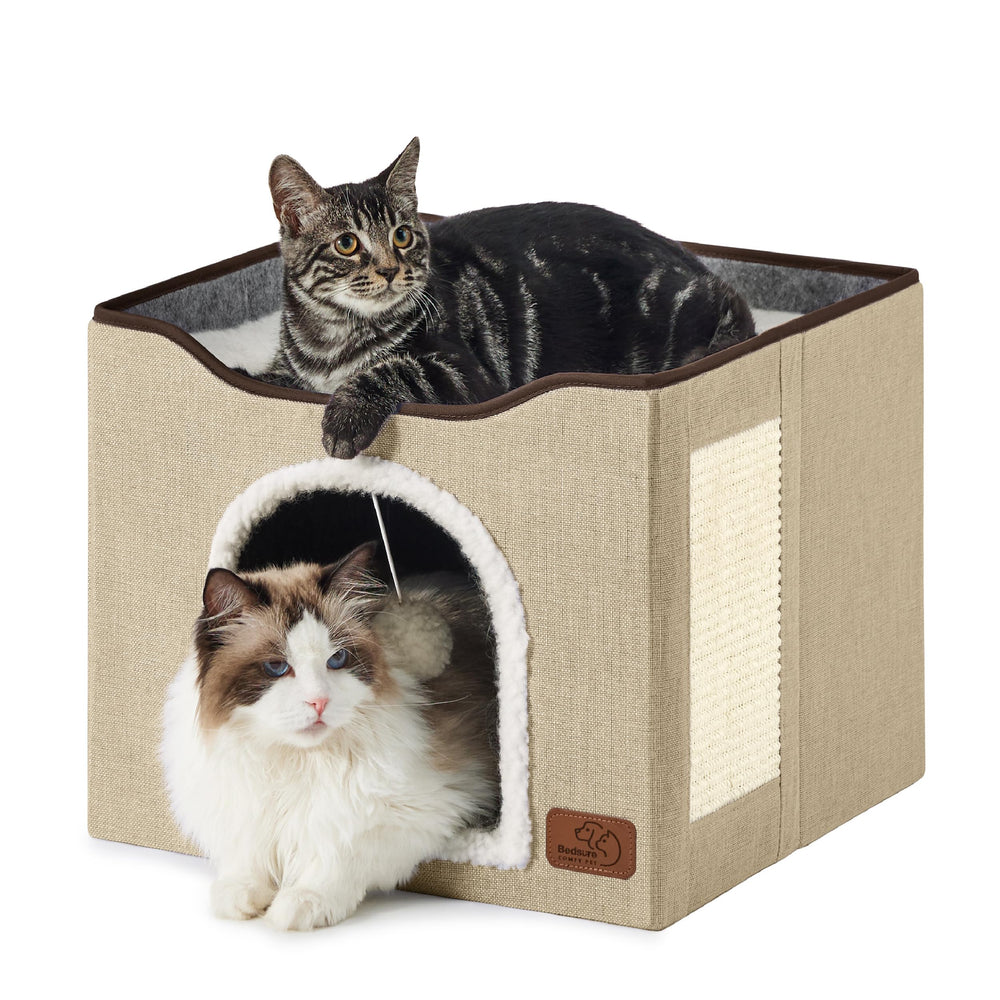 Bedsure large cat cave interior for private cozy sleep.
