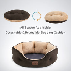 Bedsure cat bed with plush sherpa interior for warm lounging.