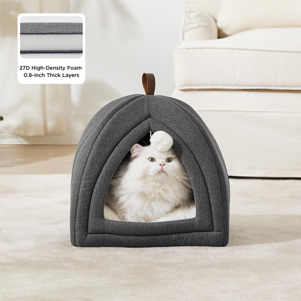 Bedsure cat beds 2in1 tent with entry toy ball offers playful retreat.