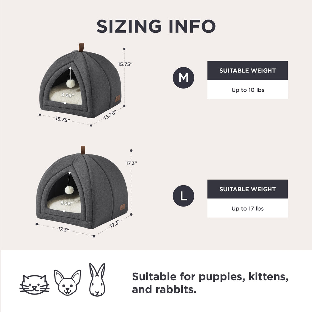 Bedsure cat beds dark grey fabric adds stylish, durable pet space.
