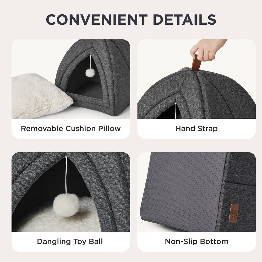 Bedsure cat beds foldable design enables easy storage and transport.