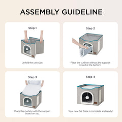 Bedsure foldable MDF cat hideaway for easy assembly and travel