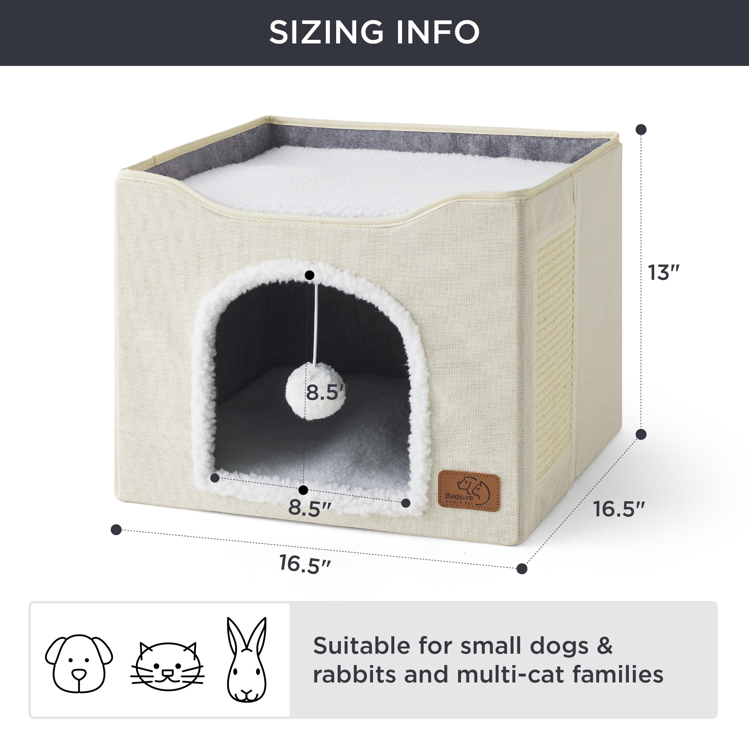 Bedsure cat bed soft lambswool cushions offer year-round comfort