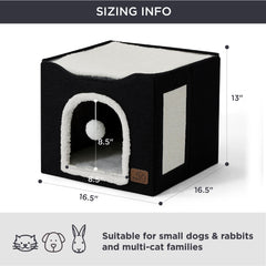 Bedsure large scratch board on cat hideaway to encourage scratching