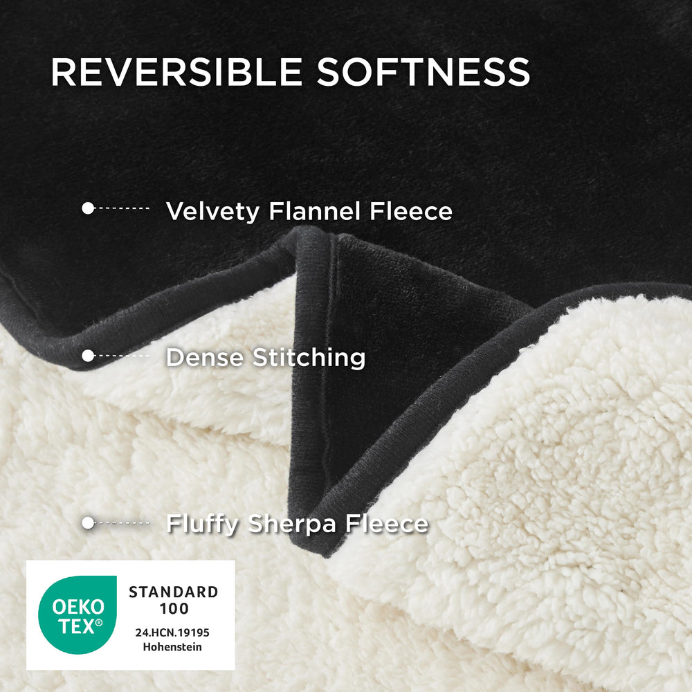 Bedsure blanket measures 35x25 inches in black