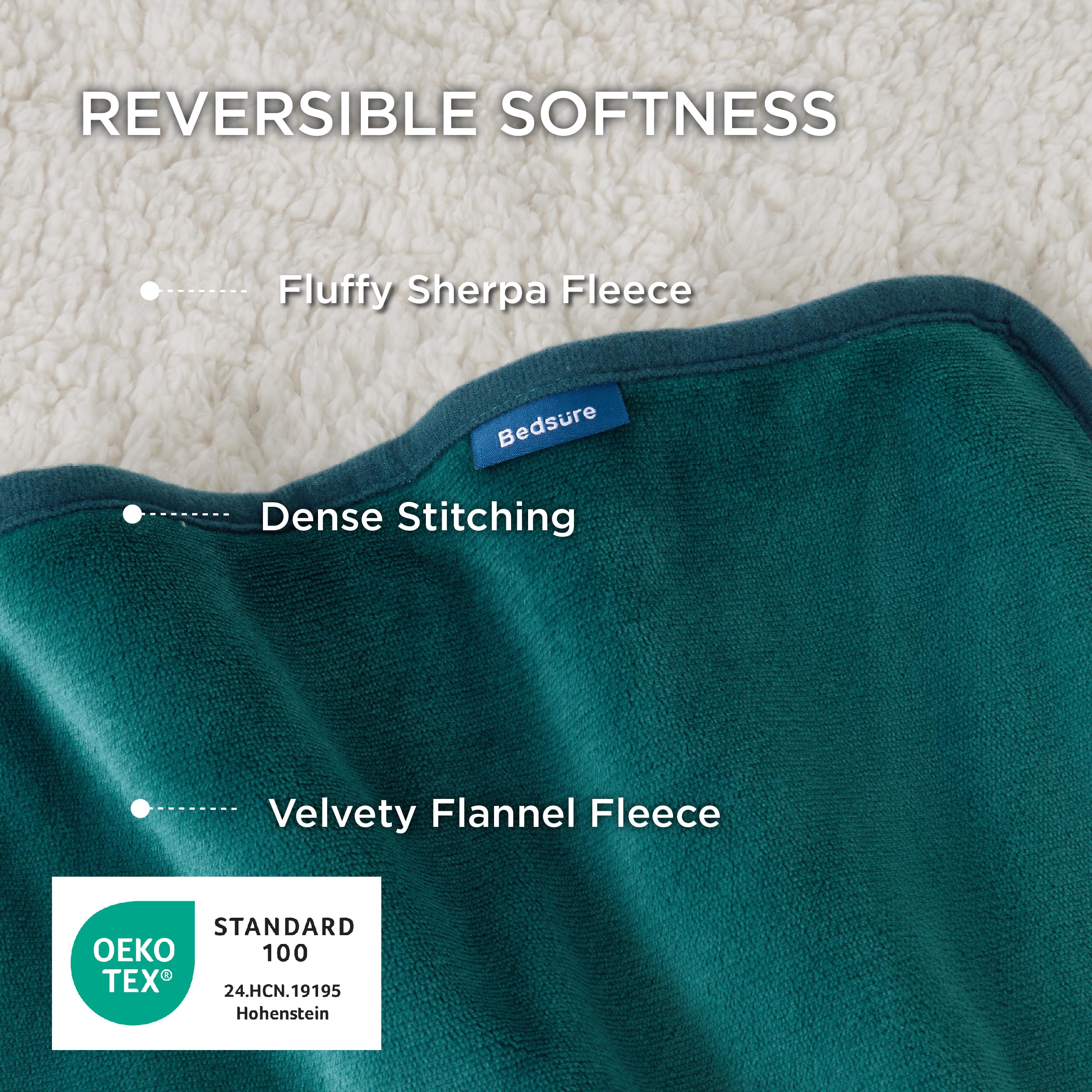 Bedsure blanket displays cozy sherpa warmth for indoor lounging