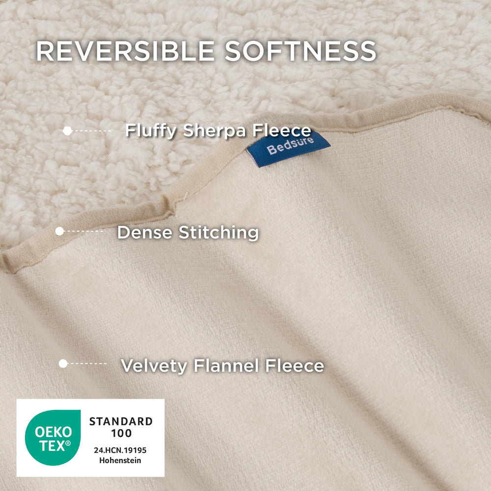 Bedsure blanket with soft flannel fleece on the opposite side.