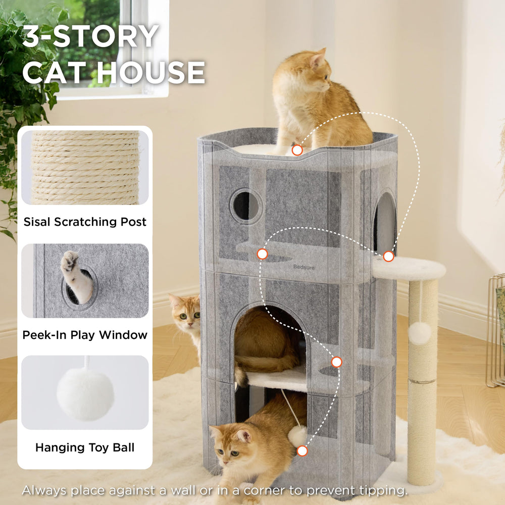 Bedsure cat condo hideaway cave offers cozy retreat for curious cats
