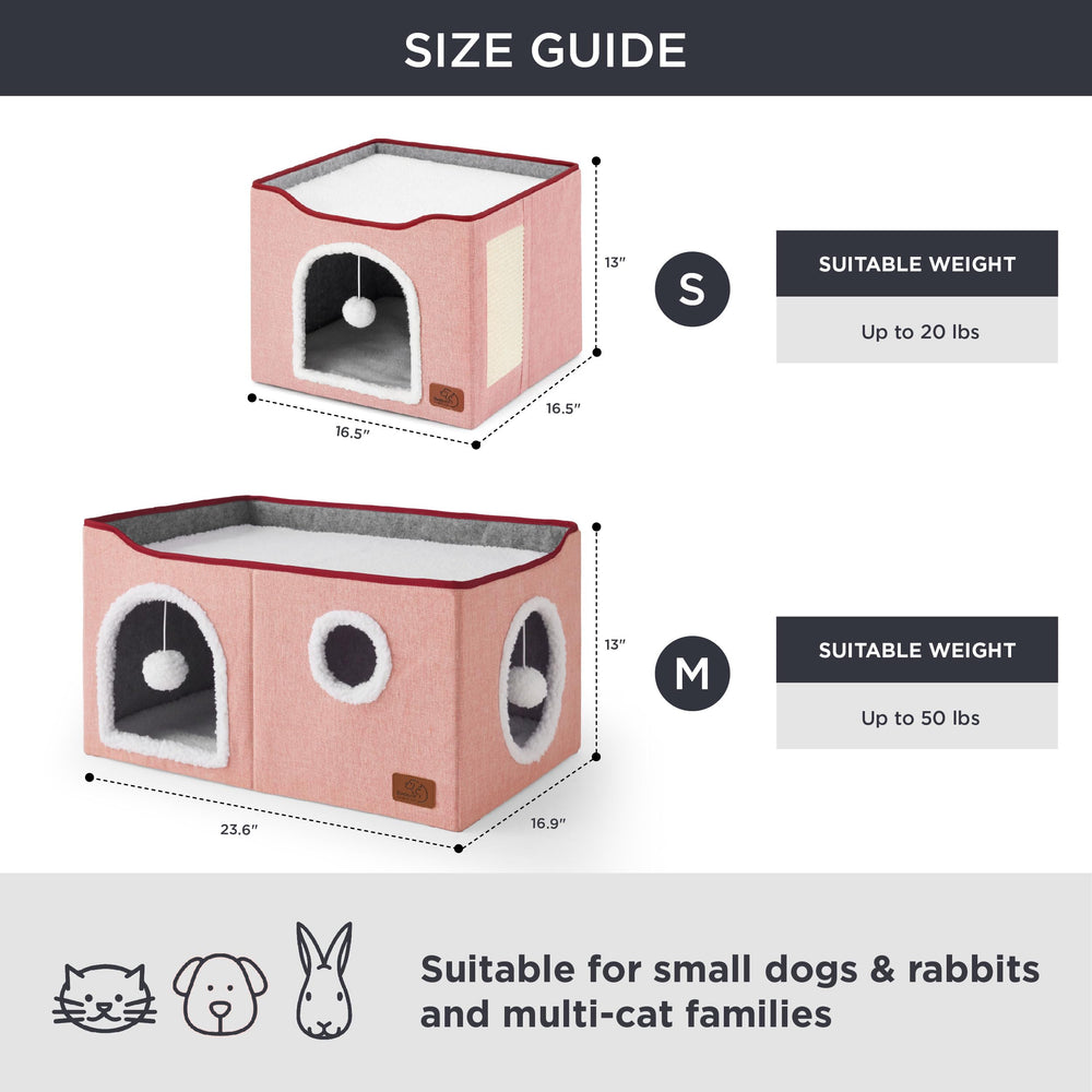 Bedsure large cat house bottom open hideaway, secure resting space.