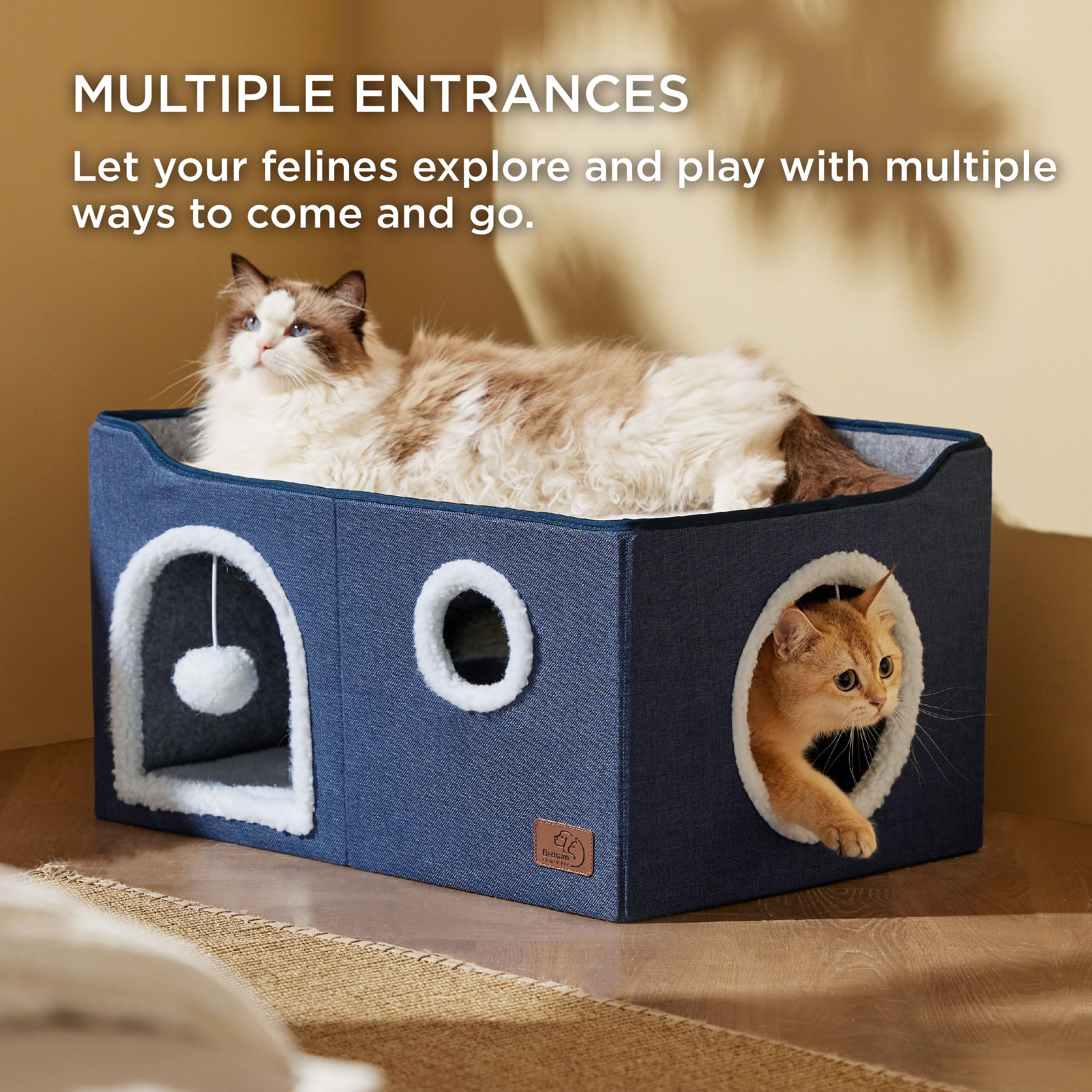 Bedsure cat house enclosed bottom and open top ideal for secure naps