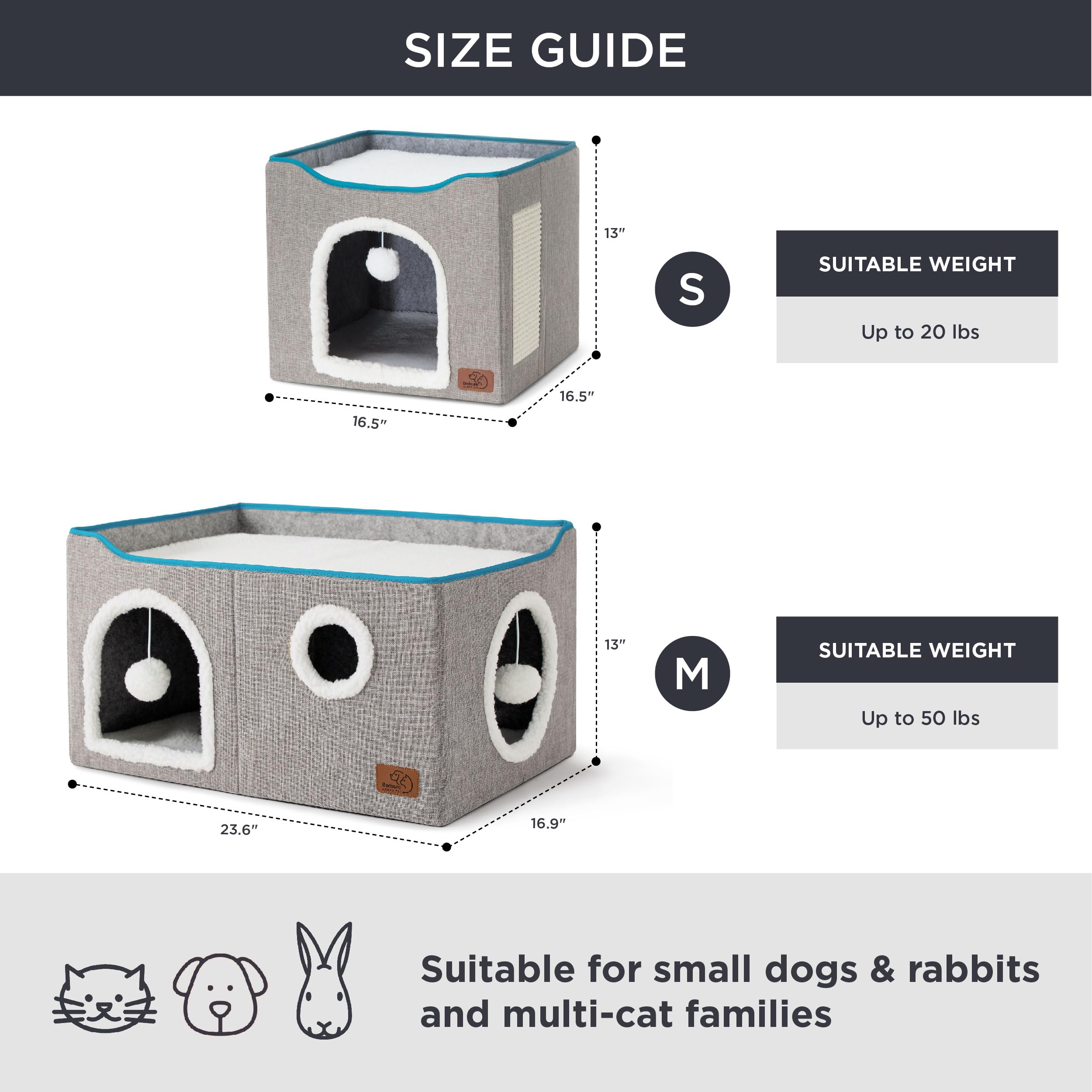 Bedsure cat house folds flat for storage and easy transport when needed.