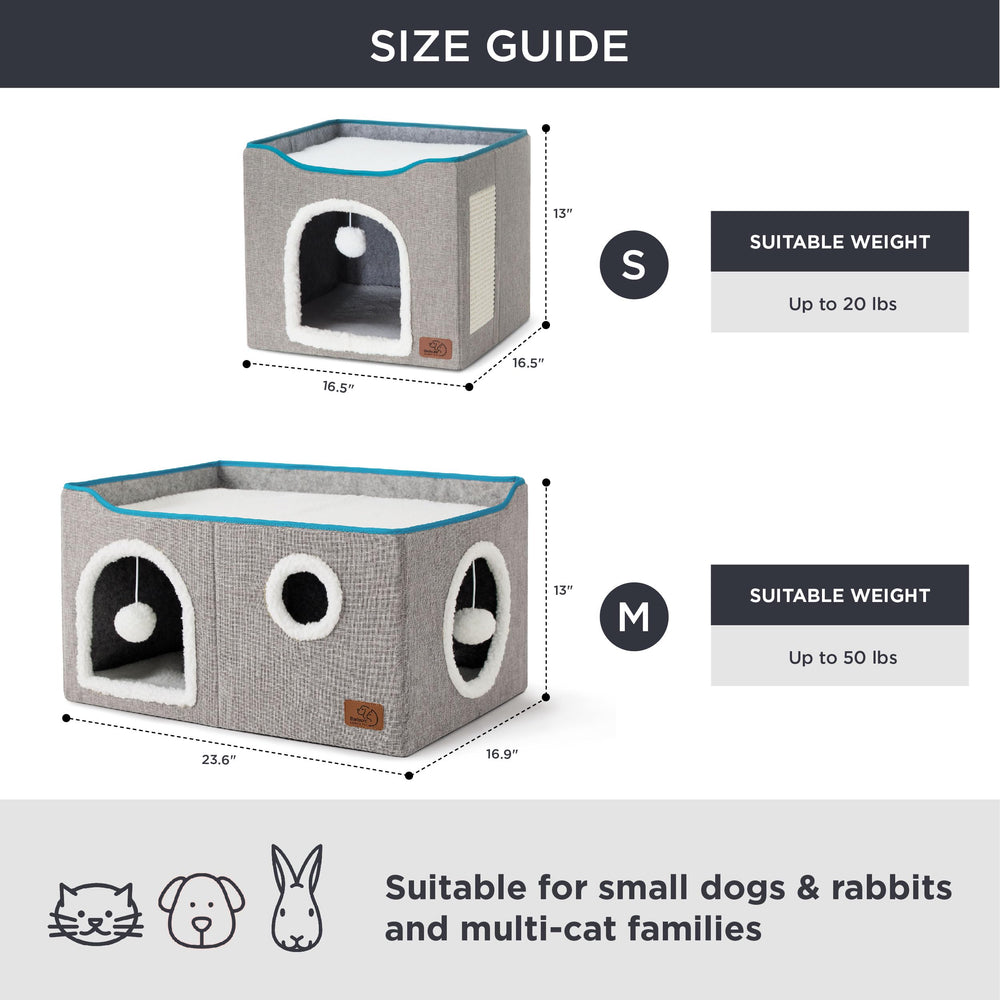 Bedsure cat house folds flat for storage and easy transport when needed.