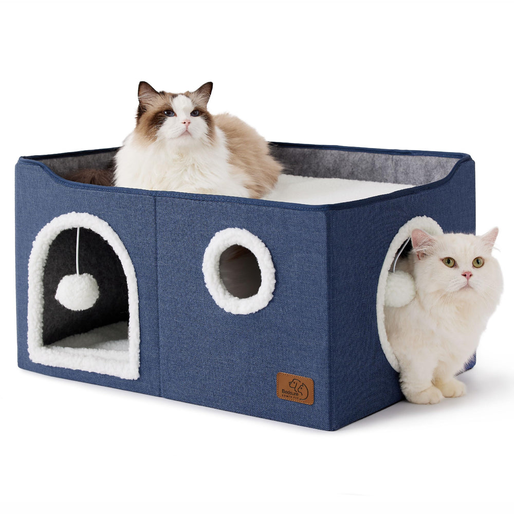 Bedsure cat house front view highlighting spacious interior for lounging