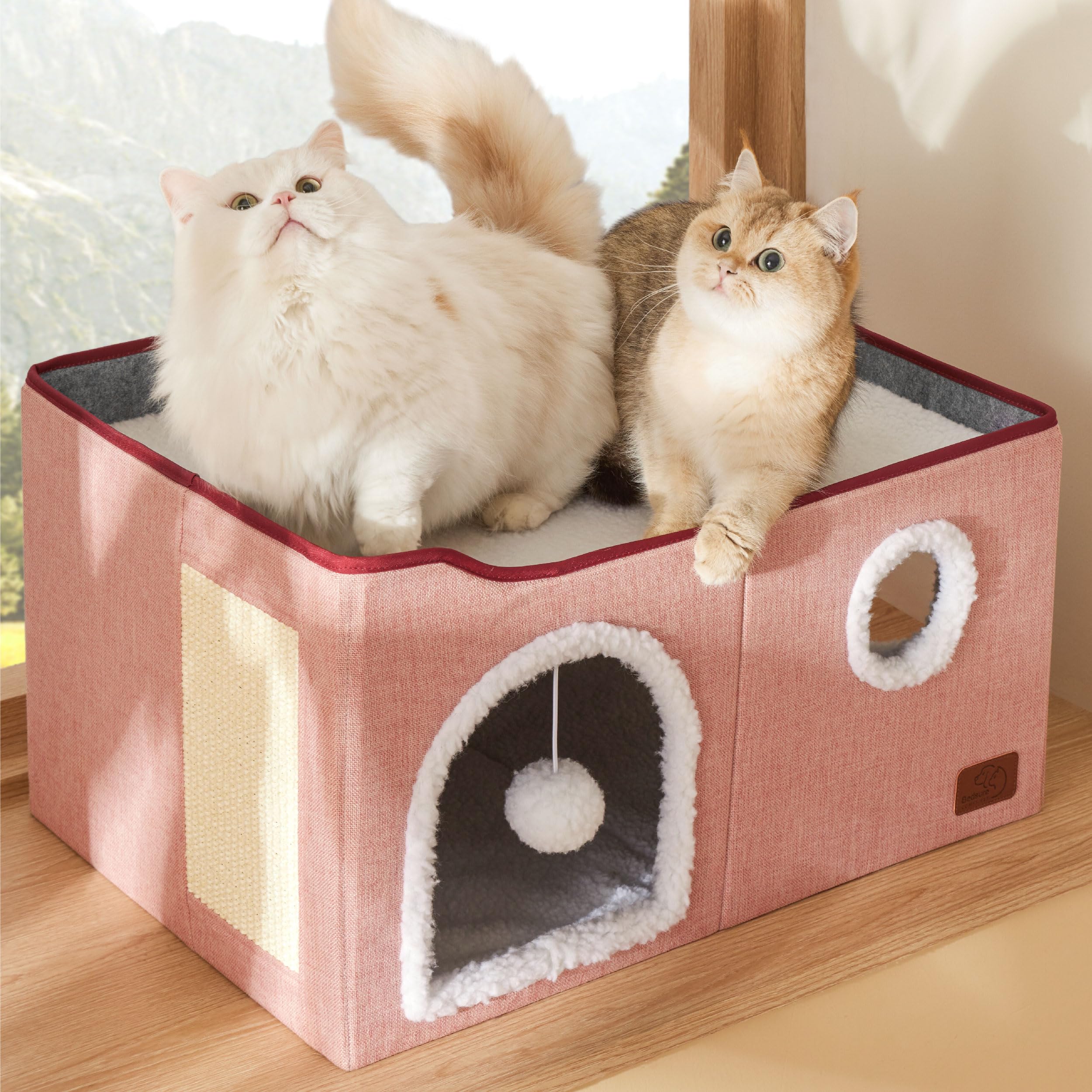 Bedsure multi-cat friendly cat house, ideal for households with several felines.