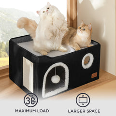 Bedsure cat house tunnel with dual entrances invites exploration and easy access.