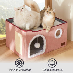 Bedsure cat house with sisal scratching board, encouraging healthy scratch behavior.