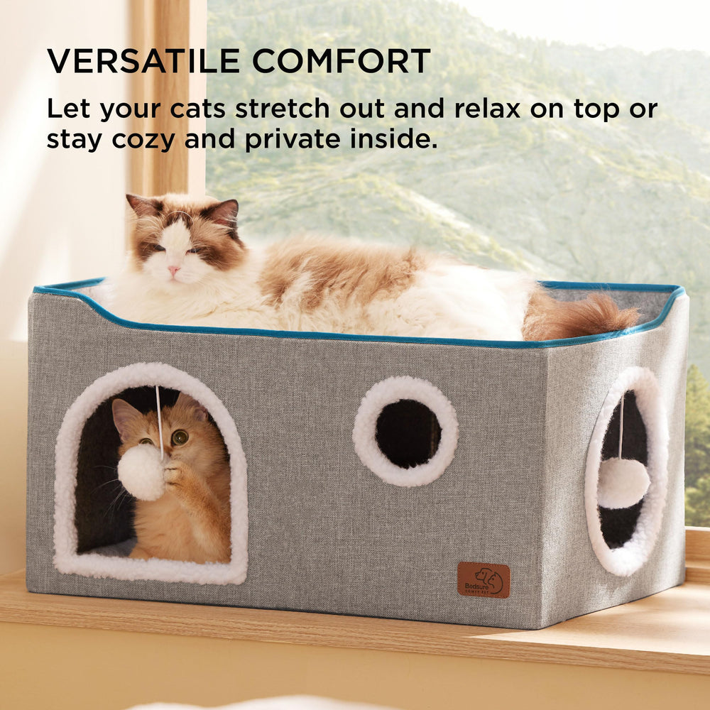 Bedsure cat tunnel entrances reveal dual entry for curious cats and exploratory play.