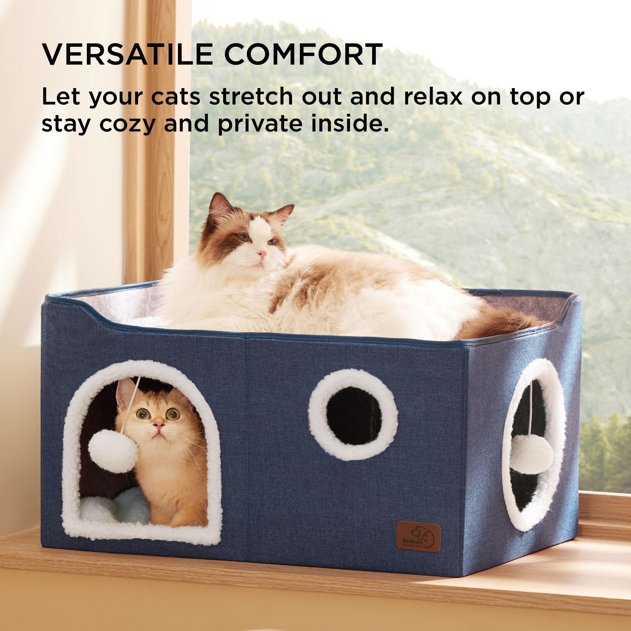 Bedsure cat tunnel with dual entrances inviting exploration and play