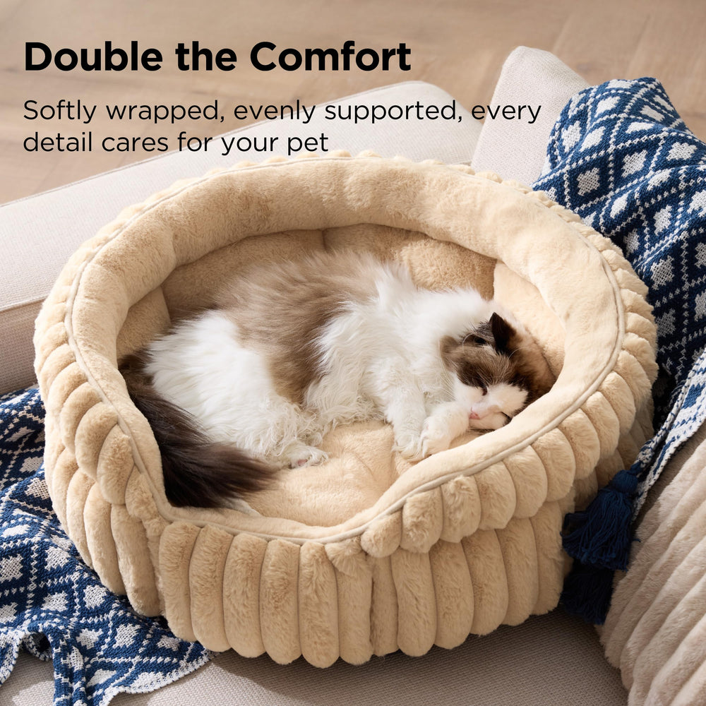 Bedsure ComfyFleece bed with 360° wrap-around sides for secure curling