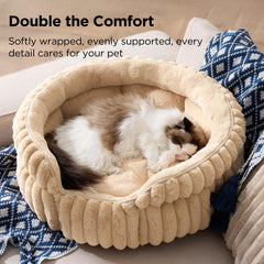 Bedsure ComfyFleece bed with 360° wrap-around sides for secure curling