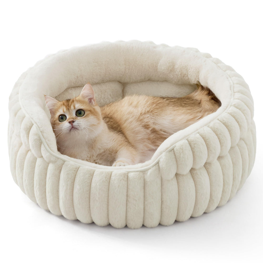 Bedsure ComfyFleece cat bed with 360 wrap for secure lounging