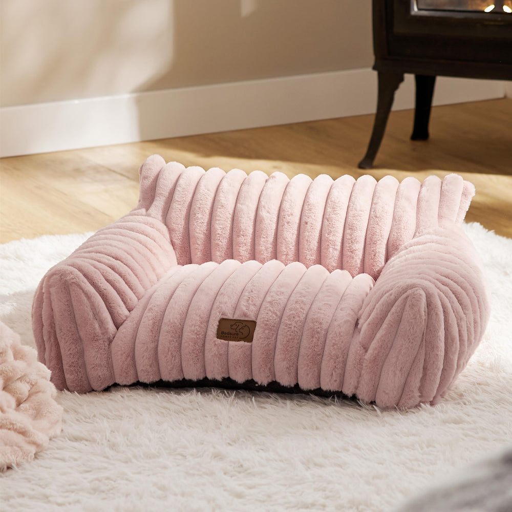 Bedsure ComfyFleece cat couch 24-inch size fits most indoor living spaces.