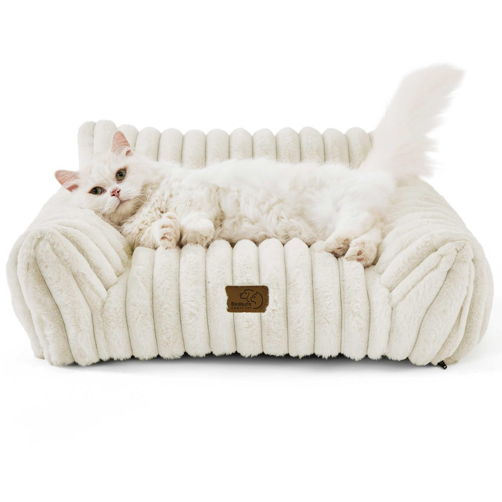 Bedsure ComfyFleece cat couch cream color complements any decor
