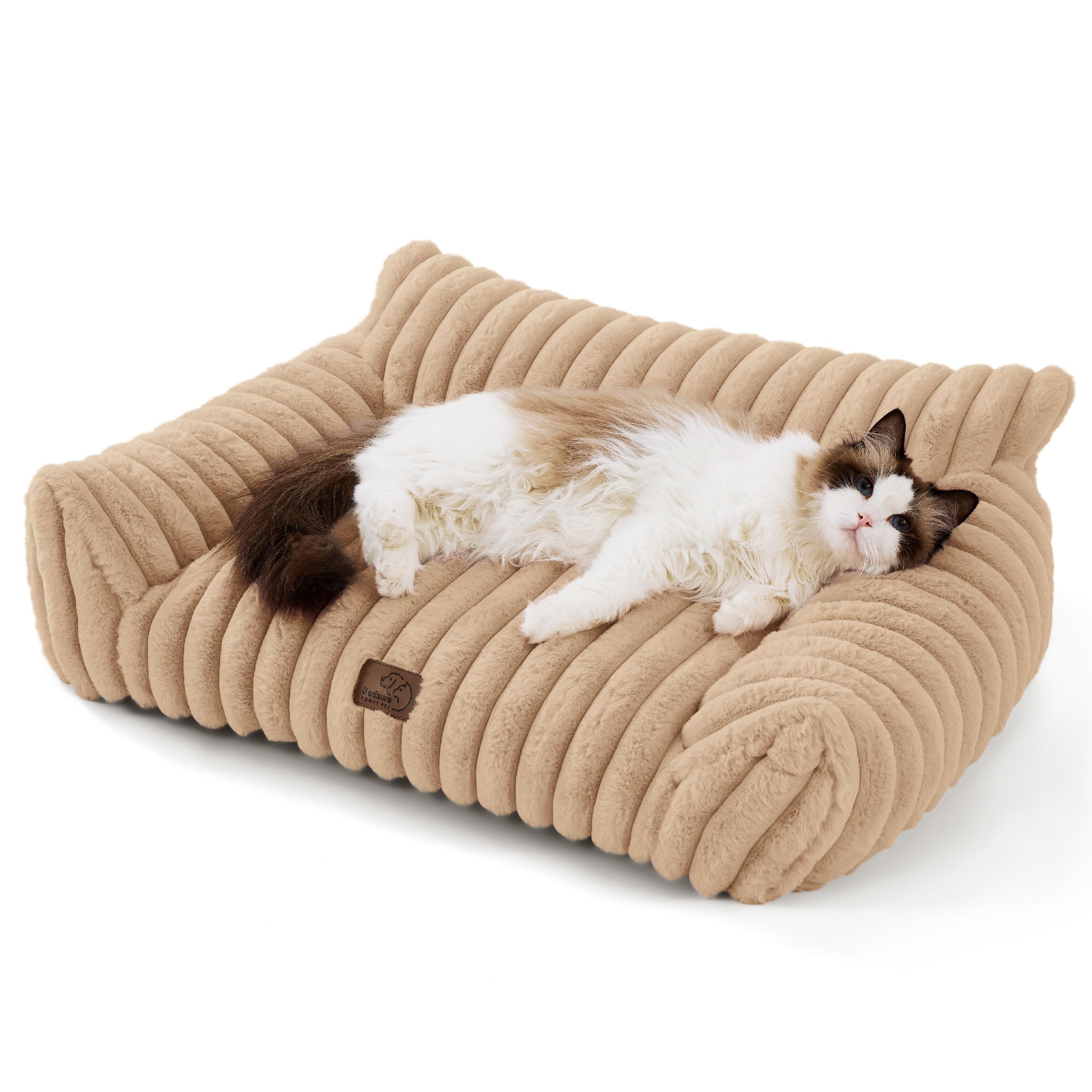 Bedsure ComfyFleece cat couch durable construction supports pets' lounging routines daily