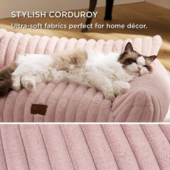 Bedsure ComfyFleece cat couch foam-fill close-up demonstrates balanced support.