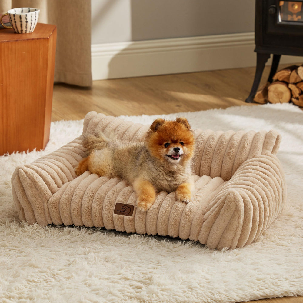 Bedsure ComfyFleece cat couch front view for cozy, supportive space