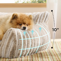 Bedsure ComfyFleece Cat Couch front view invites cozy lounging for pets.