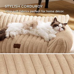 Bedsure ComfyFleece cat couch nap time angle demonstrates inviting warmth for daytime snoozes