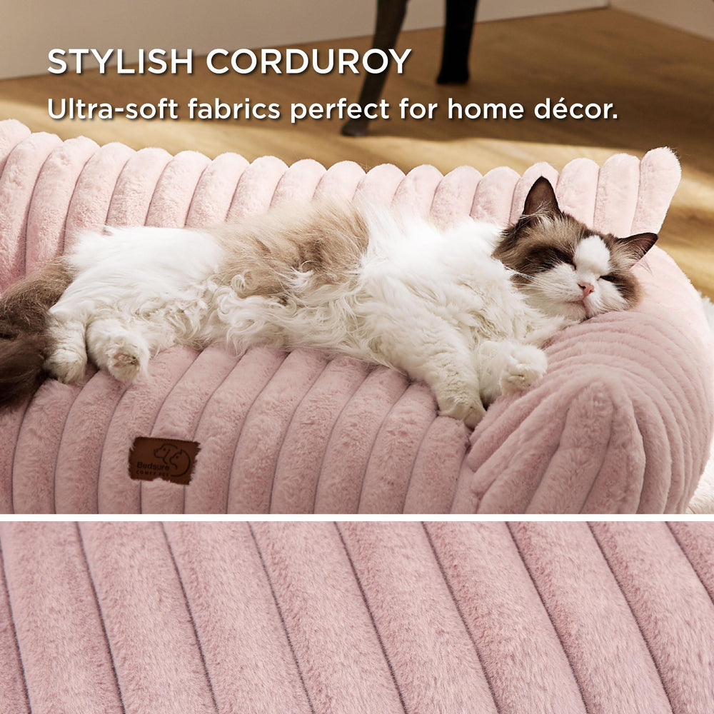 Bedsure ComfyFleece cat couch removable cover closeup for cleaning
