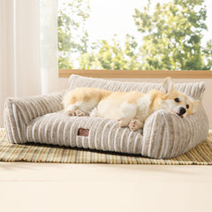 Bedsure ComfyFleece dog couch 36-inch Amphora offers a cozy resting spot for medium dogs.