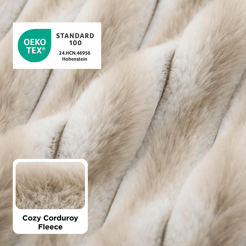 Bedsure ComfyFleece bed side detail highlights raised edges for head support.