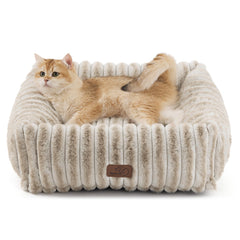 Bedsure ComfyFleece dog bed top view shows cozy rectangle shape.