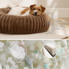 Bedsure ComfyFleece Donut Bed side-relax shot ideal lounging for small dogs.