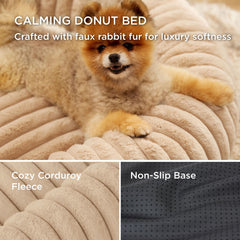 Bedsure ComfyFleece Donut Bed anti-slip base keeps bed secure