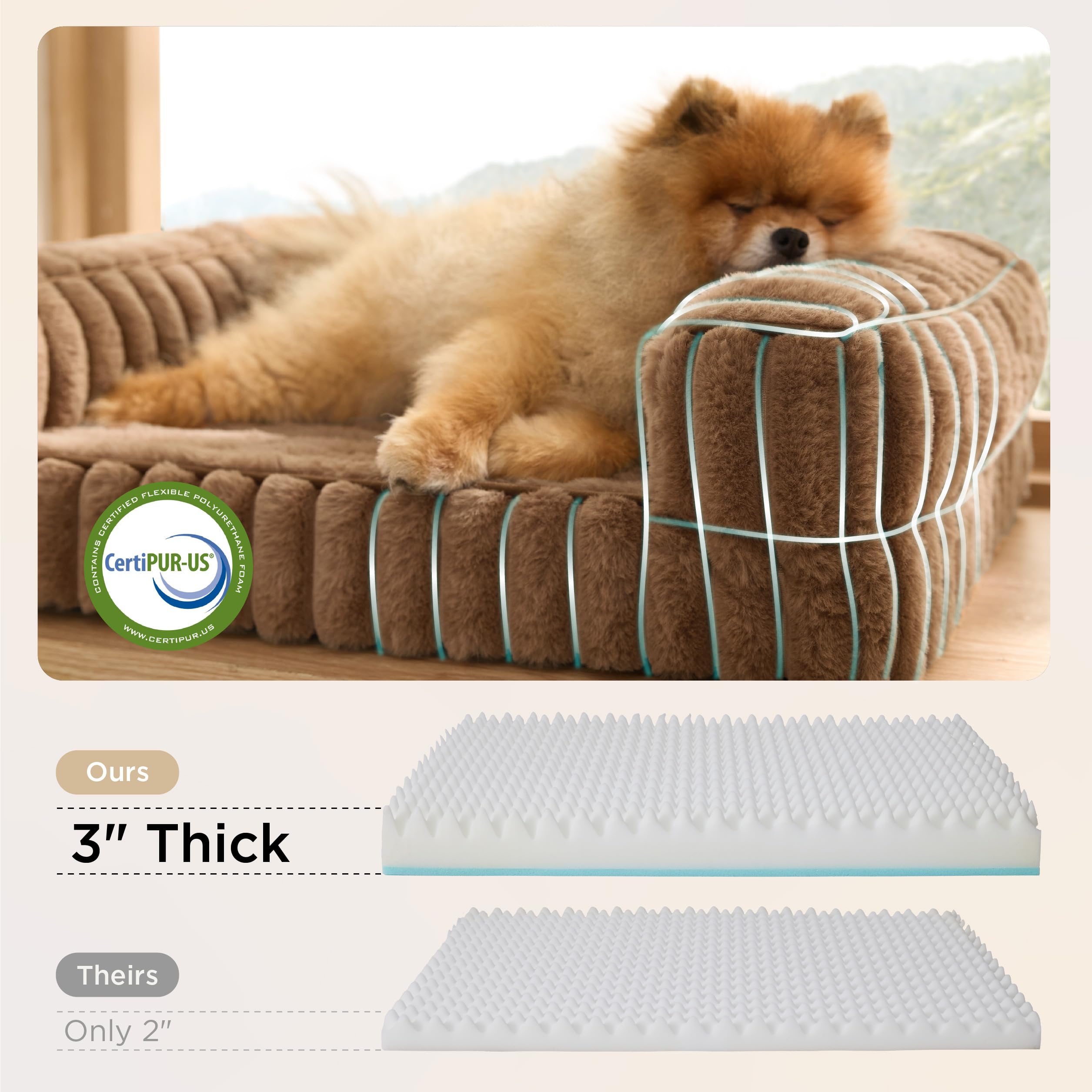 Bedsure ComfyFleece orthopedic dog bed corduroy cover adds style.