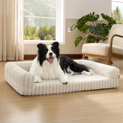 Bedsure ComfyFleece orthopedic dog bed with large cream cushion supports joints
