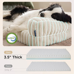 Bedsure ComfyFleece orthopedic dog bed memory foam core contours to your dog's weight, relieving pressure