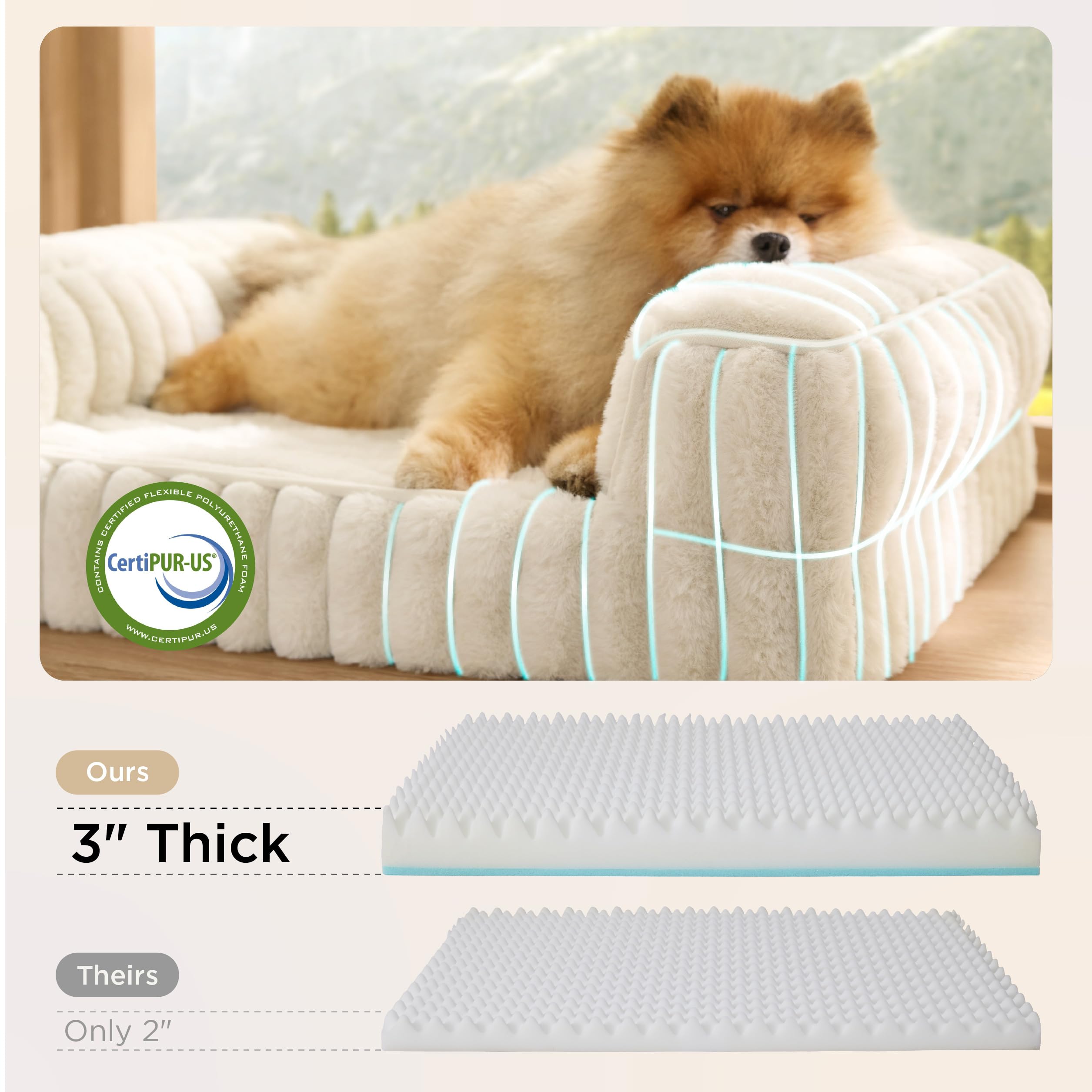 Bedsure memory foam detail close-up, high-density foam for comfort and support.