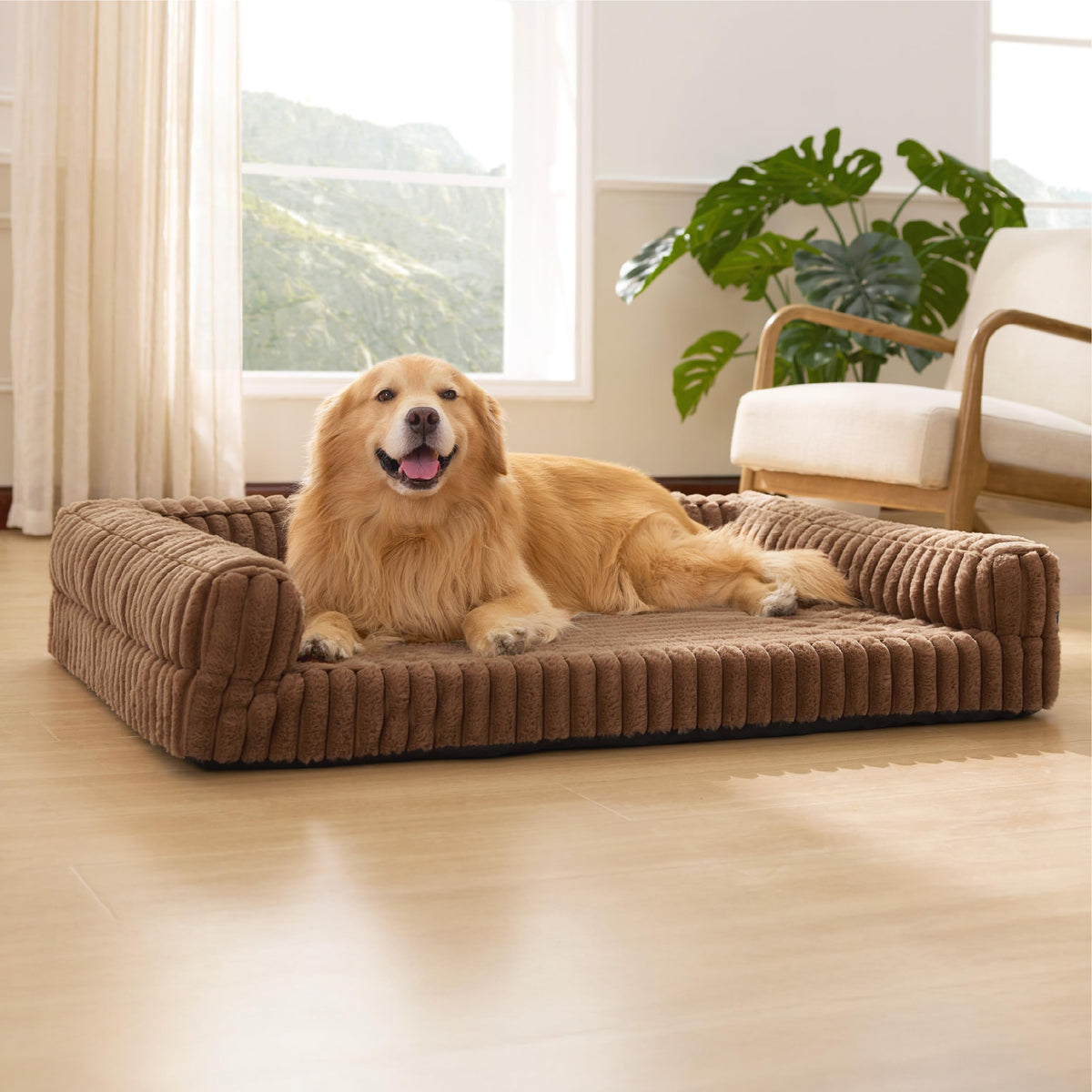 Bedsure ComfyFleece orthopedic dog bed memory foam for XL dogs with plush surface