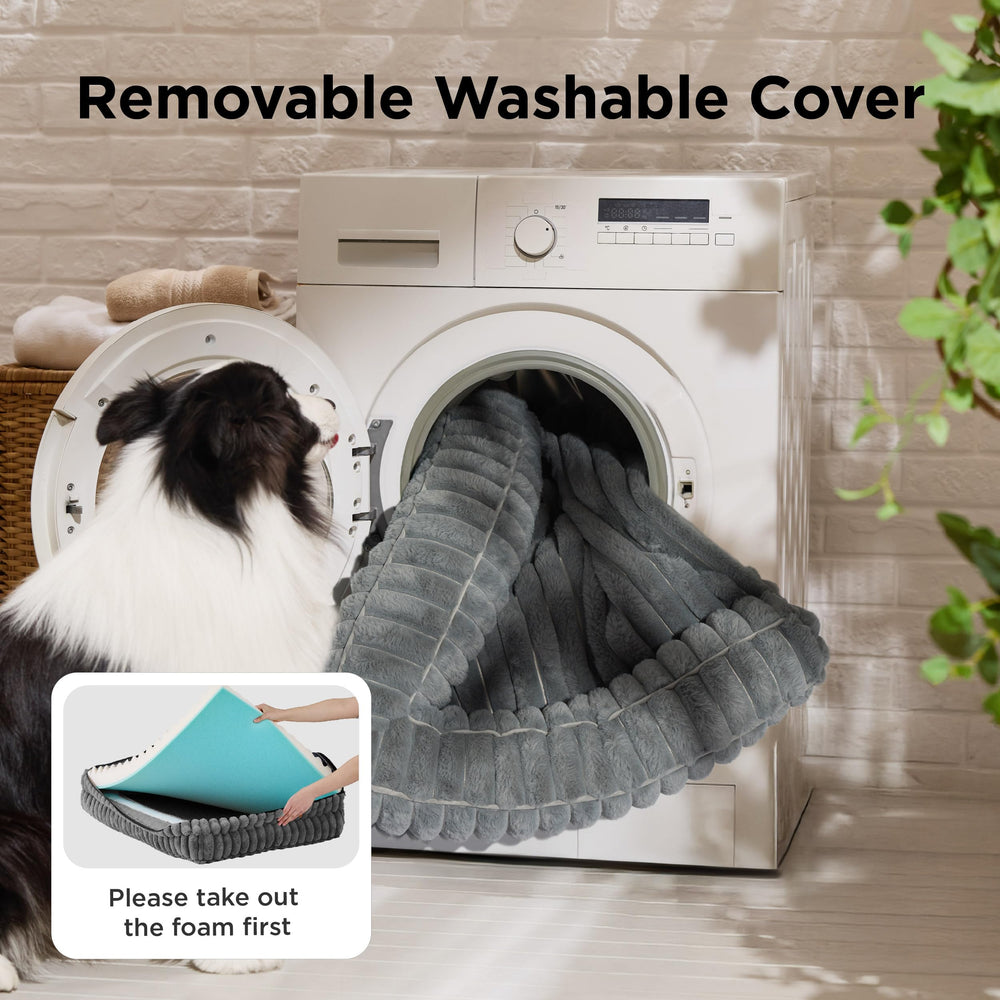 Bedsure non-slip bottom with rubberized dots improves stability on slick floors.