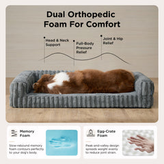 Bedsure ComfyFleece orthopedic dog bed soft faux fur texture.