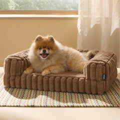 Bedsure ComfyFleece orthopedic dog bed three-sided bolster provides neck support.